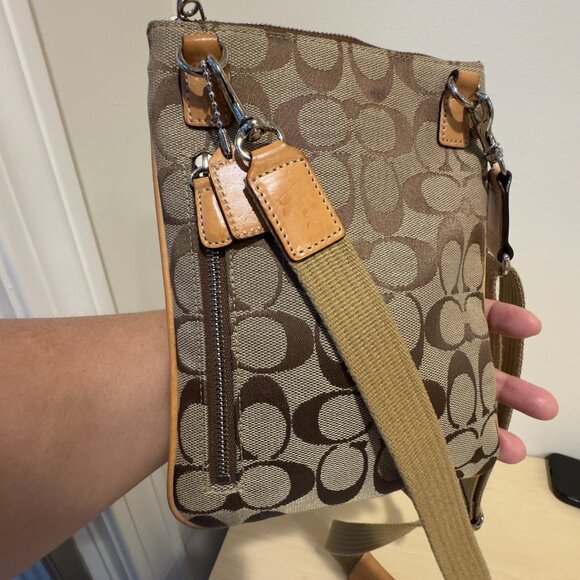 Coach Signature Canvas Swingpack Crossbody | Tan Monogram CML 👜✨ - Picture 3 of 16